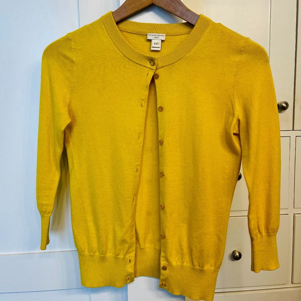 J Crew XXS Bright Yellow Claire Cardigan Sweater